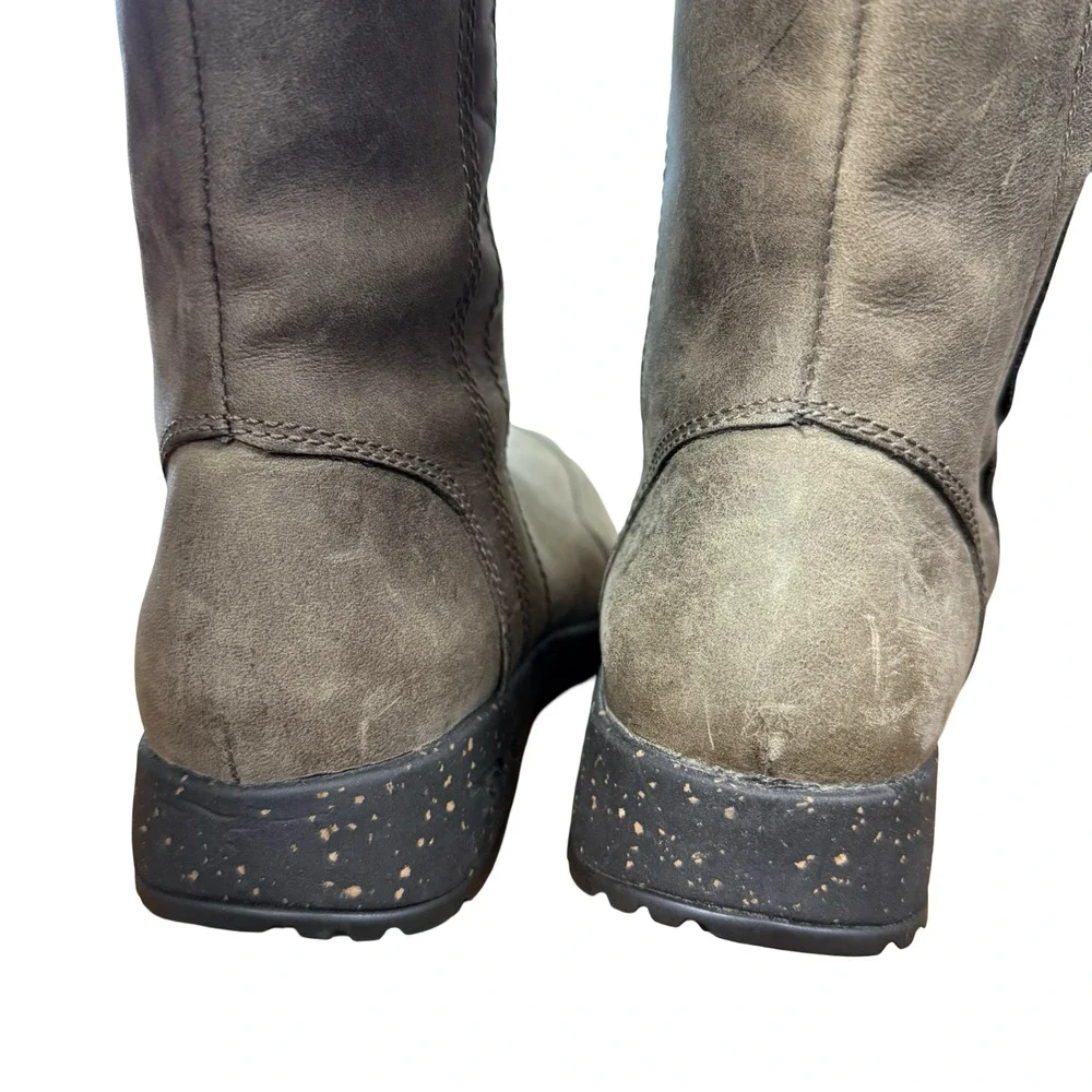 Teva Capistrano Oiled Leather Brown Side Zip Mid Calf Boots Winter Waterproof 7